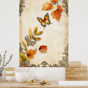 vintage style depicting autumn poster