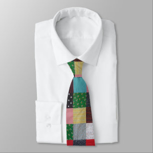 vintage style design with colourful patchwork tie