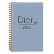 Vintage Style Diary With Year | Blue-Grey Diary