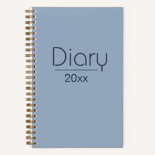 Vintage Style Diary With Year   Blue-Grey Diary Notebook