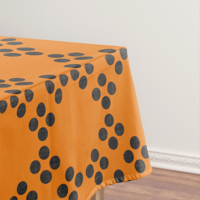 Vintage Style Dots Diamonds Pattern Tablecloth (In Situ)