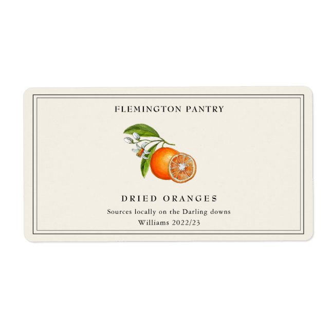 Vintage style Dried Oranges off white rectangular (Front)