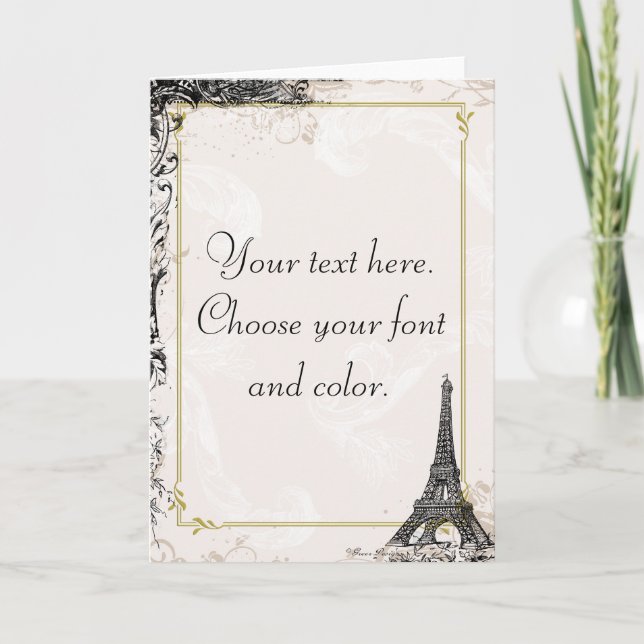 Vintage Style Eiffel Tower Cards (Front)