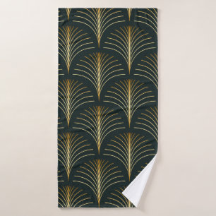 Vintage style elegant seamless art deco repeat fan bath towel