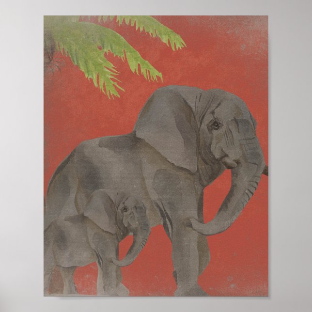 Vintage Style Elephant Poster (Front)