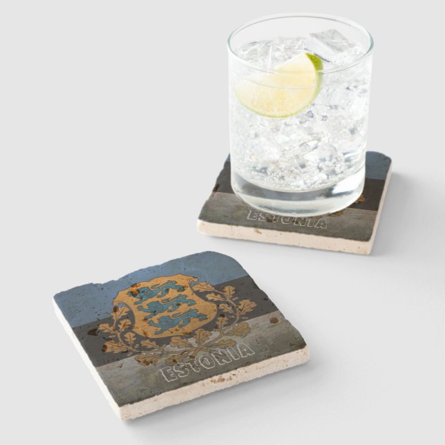 Vintage Style Estonia Stone Coaster! Stone Coaster (Side)