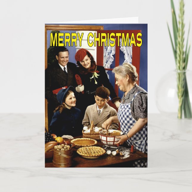 Vintage-Style Family Christmas Card (Front)