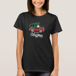 Vintage Style Farm Red Truck With Christmas Tree T-Shirt