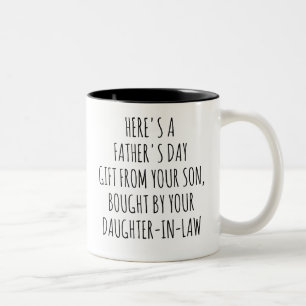Vintage Style Father's Day Son and Daughter-in-Law Two-Tone Coffee Mug