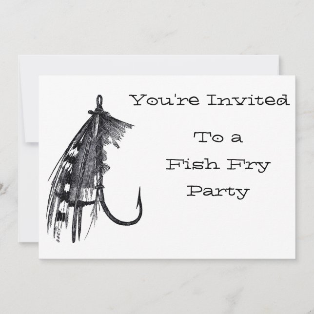 Vintage style Fish Fry Party Invitations (Front)