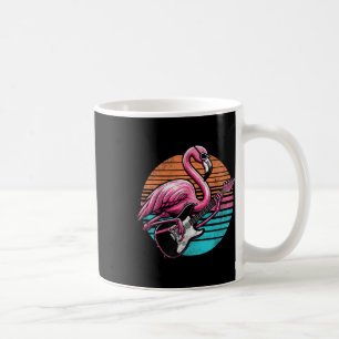 Vintage Style Flamingo Playing Guitar Rock And Rol Coffee Mug