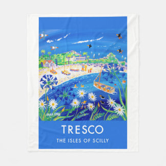 Vintage style fleece blanket, Tresco by John Dyer