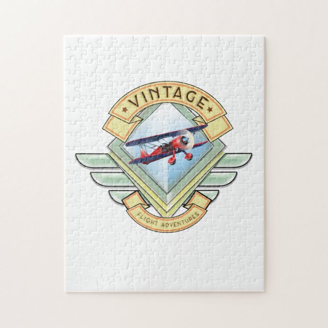 Vintage style flight badge jigsaw puzzle (Vertical)