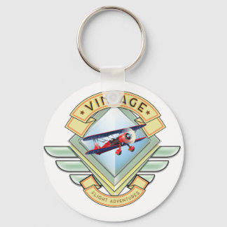 Vintage style flight badge keychain