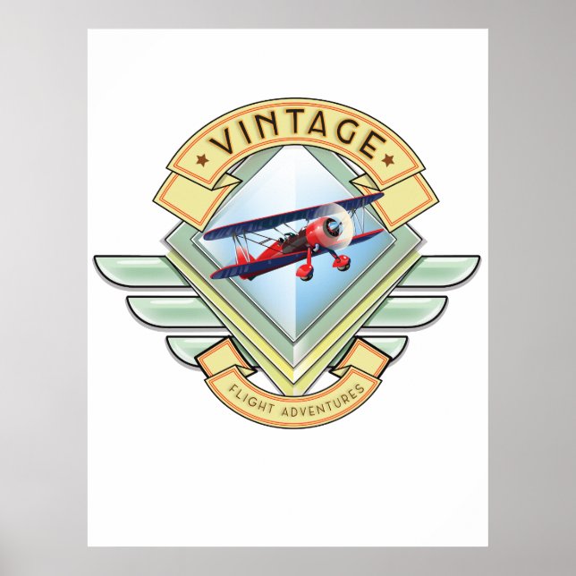 Vintage style flight badge poster (Front)