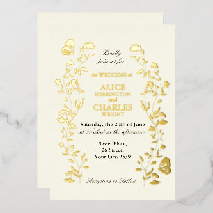 Vintage style Floral Gold and Cream Wedding
