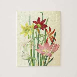 Vintage Style Flowering Plants Puzzle