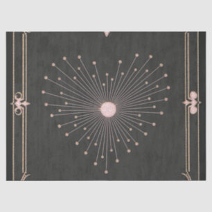 Vintage style frame with intricate floral designs tissue paper