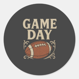 Vintage Style – Game Day Classic Round Sticker