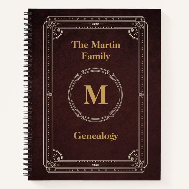 Vintage Style Genealogy Ancestry Journal (Front)