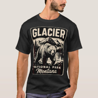 Vintage Style Glacier National Park Montana T-Shirt