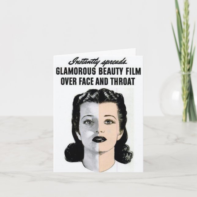 Vintage-Style "Glamourous Beauty Film" Note Card (Front)