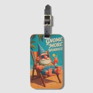 Vintage Style Gnome Beach Vacation Design Luggage Tag