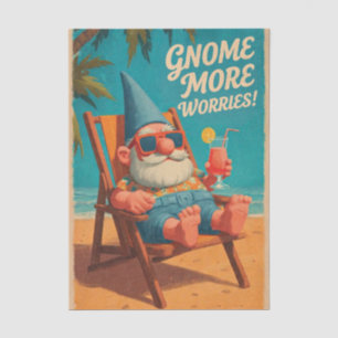 Vintage Style Gnome Beach Vacation Design Tissue Paper