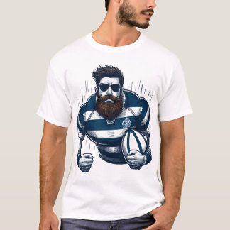 Vintage Style Graphic Rugby Man T-Shirt for Men -