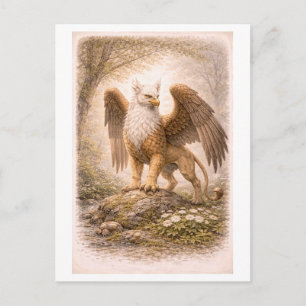 Vintage-Style Griffin (Myth Series) Illustration Postcard
