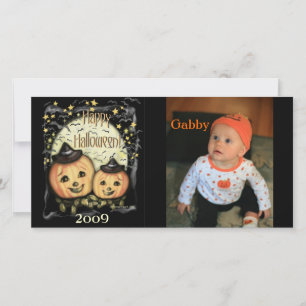 Vintage Style Halloween Custom Photo Card