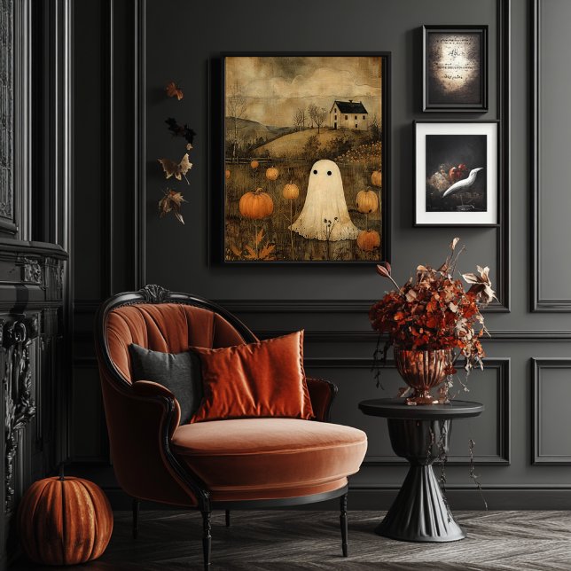 Vintage Style Halloween Ghost Farmhouse Vibe  Poster (Creator Uploaded)