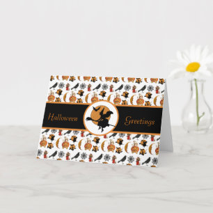 Vintage Style  Halloween Holiday Greetings Card