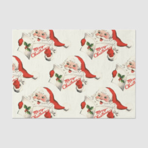 Vintage Style Happy Santa Claus Reading  Tissue Paper