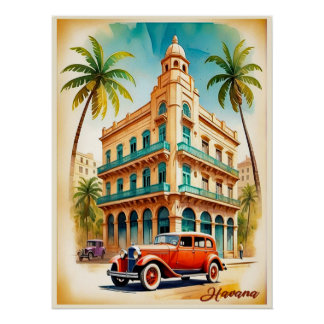 Vintage Style Havana Poster. Poster