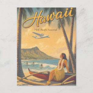 Vintage Style Hawaii Travel Postcard