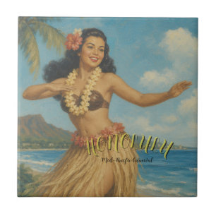 Vintage Style Hawaii Travel Tile