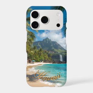 Vintage Style Hawaiian Blue Sea Palms Sky Travel