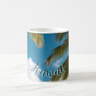 Vintage Style Hawaiian Blue Sea Palms Sky Travel Coffee Mug