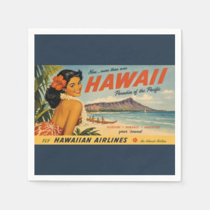 Vintage Style Hawaiian Travel Advertisement Napkin