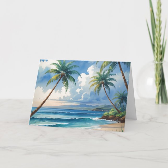 Vintage Style Hawaiian Travel Aloha From Hawaii Card (Front)