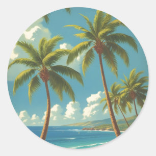 Vintage Style Hawaiian Travel Aloha From Hawaii Classic Round Sticker