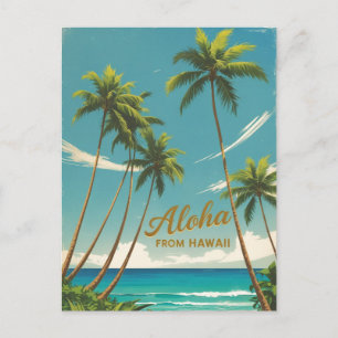 Vintage Style Hawaiian Travel Aloha From Hawaii Invitation Postcard