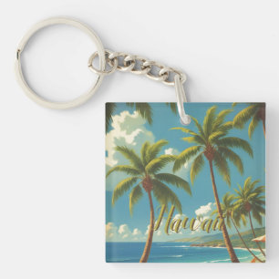 Vintage Style Hawaiian Travel Aloha From Hawaii Keychain