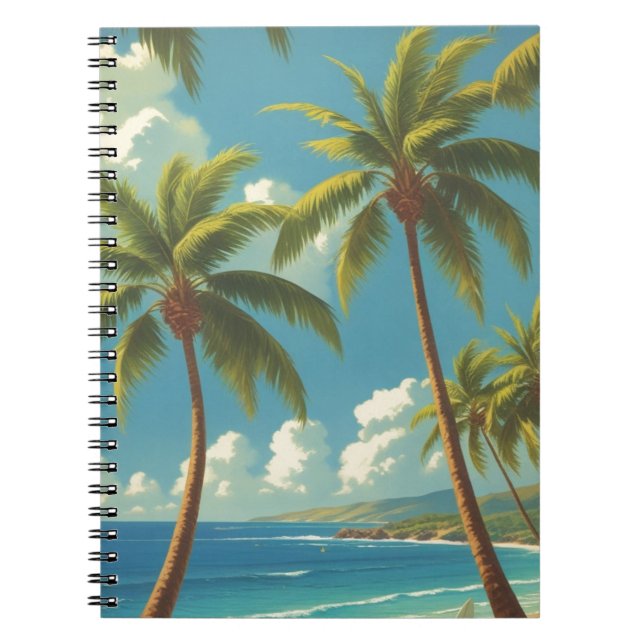Vintage Style Hawaiian Travel Aloha From Hawaii Notebook (Front)