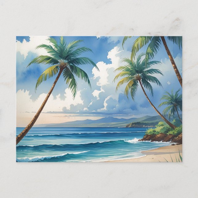 Vintage Style Hawaiian Travel Aloha From Hawaii Postcard (Front)