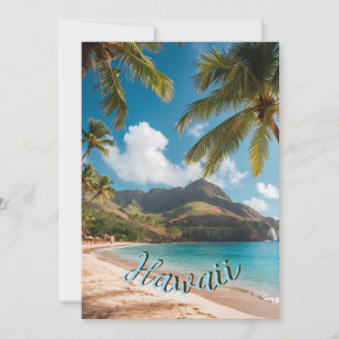 Vintage Style Hawaiian Travel Coast Sea Sunset Card