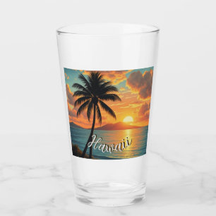Vintage Style Hawaiian Travel Coast Sea Sunset Glass