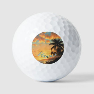 Vintage Style Hawaiian Travel Coast Sea Sunset Golf Balls