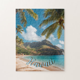 Vintage Style Hawaiian Travel Coast Sea Sunset Jigsaw Puzzle